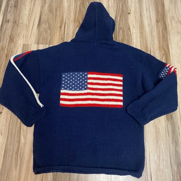 ECUADOR ARTESANIA CORZANA WOOL HANDMADE SWEATER AMERICA CARDIGAN WOMEN SZ XL - Picture 12 of 14